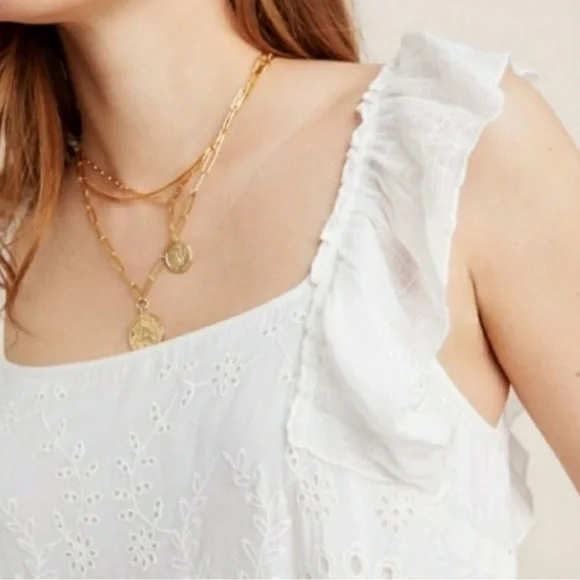 Anthropologie Payal Jain Fallon Eyelet Maxi Dress in White - Picture 3 of 13